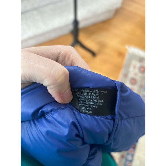 Lane Bryant Electric Cobalt Blue Down Fill Hooded Puffer Zip Jacket - Picture 5 of 6